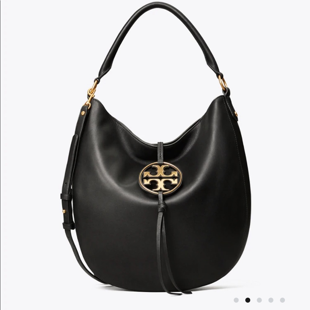 Tory Burch Miller Metal-Logo Slouchy Hobo
